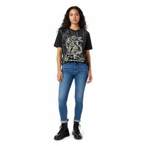 NEW Mattson Save The Tiger T-Shirt Women Medium Black White Retro Short Sleeve